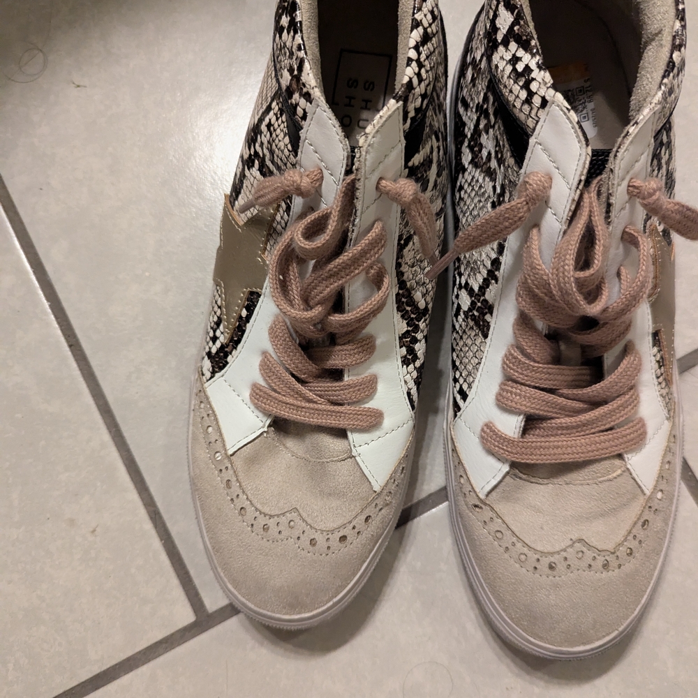 Shu Shop Stylish Women's Snake Print High-Top Sneakers